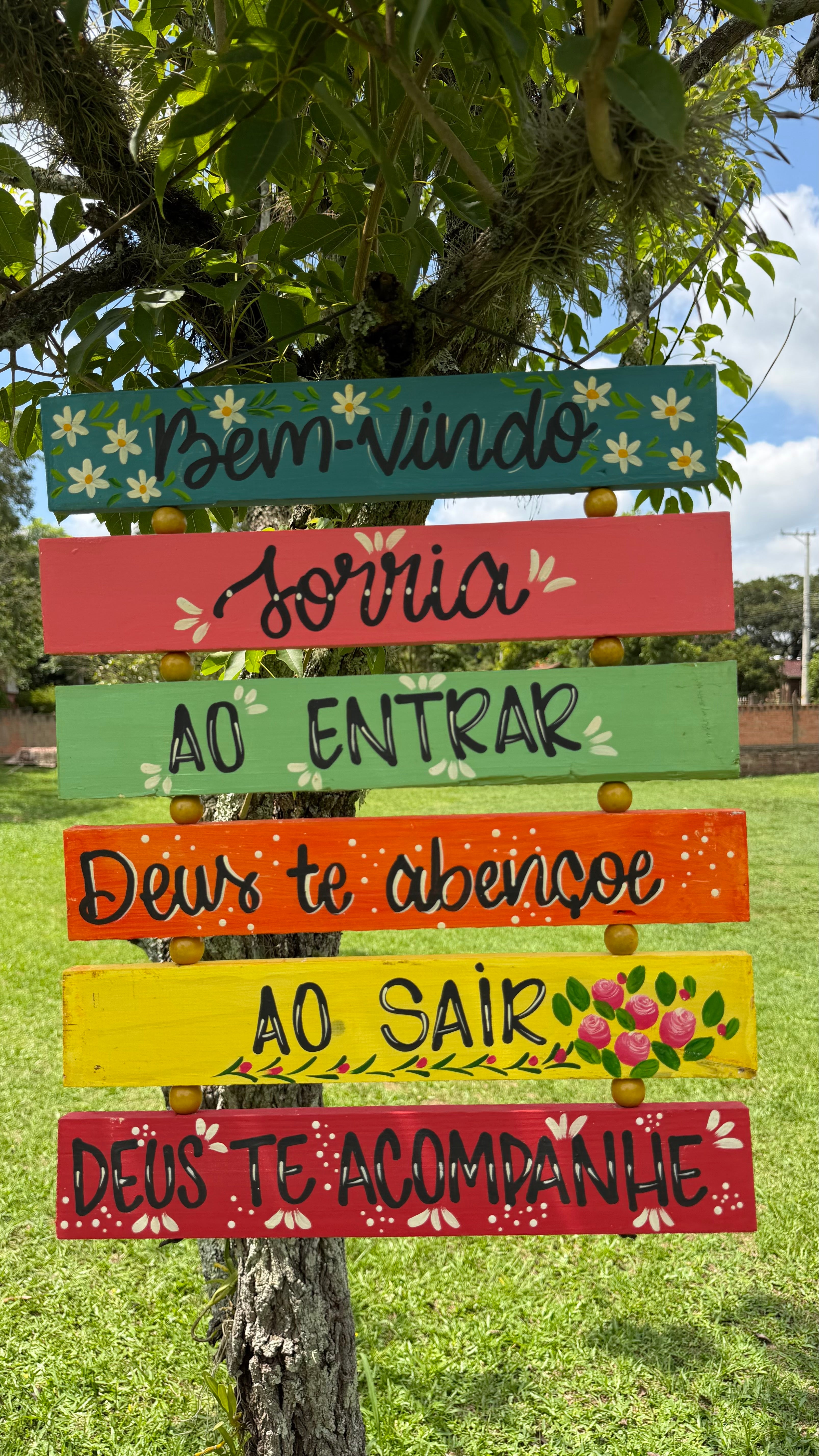 Placa Bem Vindo Deus te abençoe