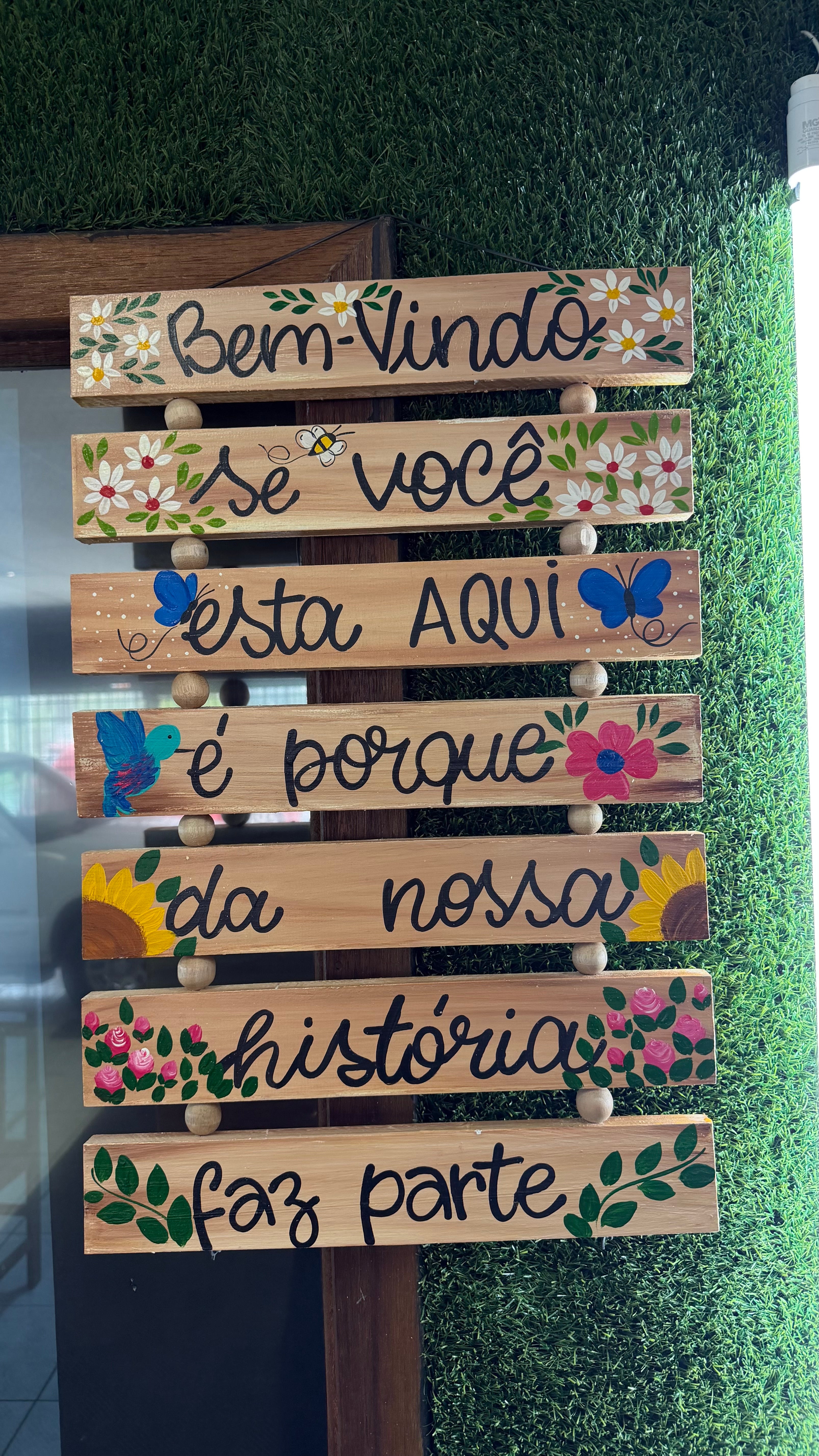 Placa Decorativa Bem-vindo – Você Faz Parte da Nossa História 💚