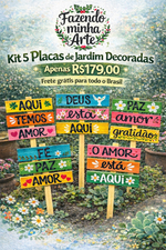 KIT 5 PLACAS DE VASO DECORADAS