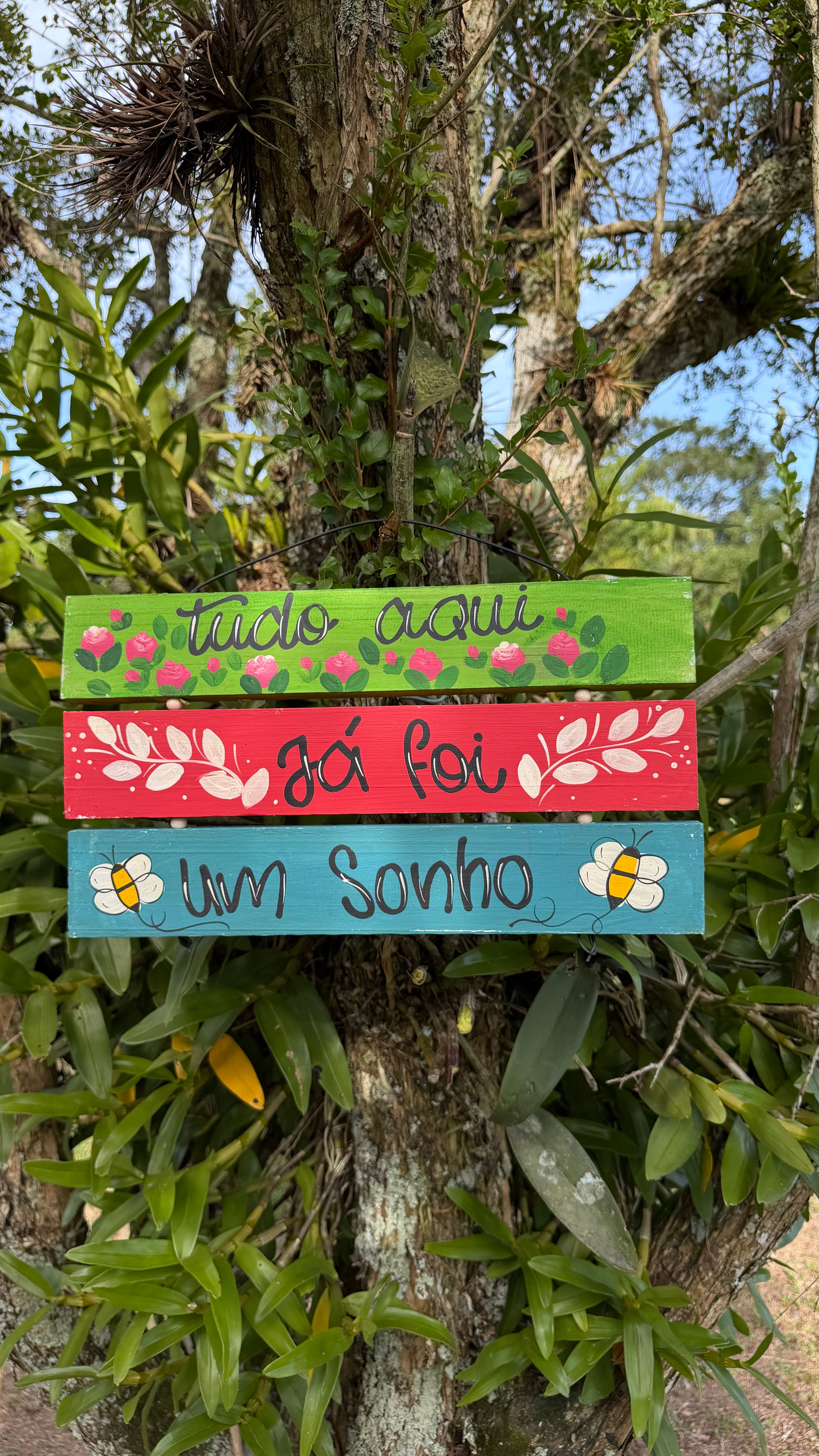 Placa decorada- Tudo aqui já foi um sonho