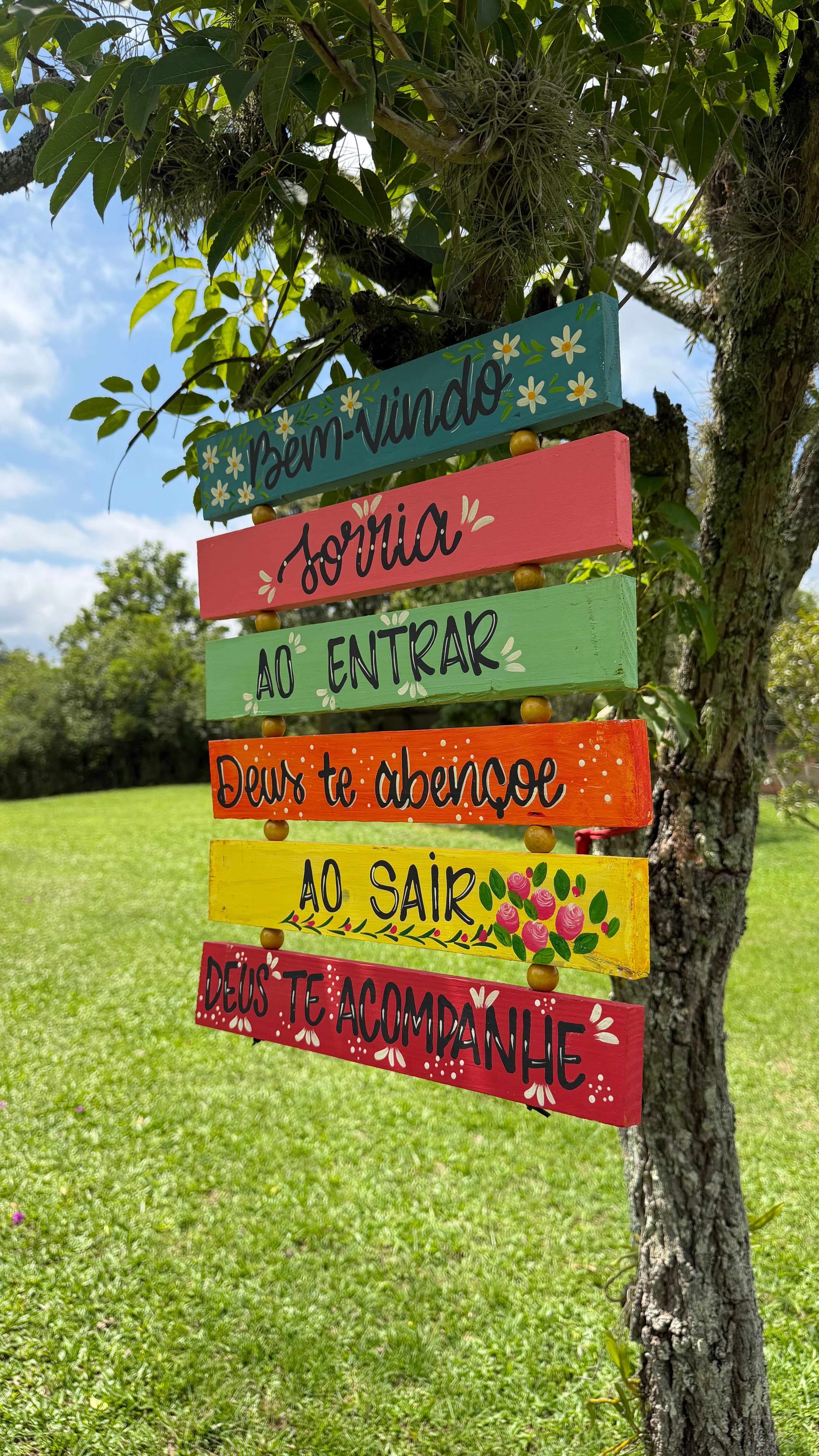 Placa Bem Vindo Deus te abençoe