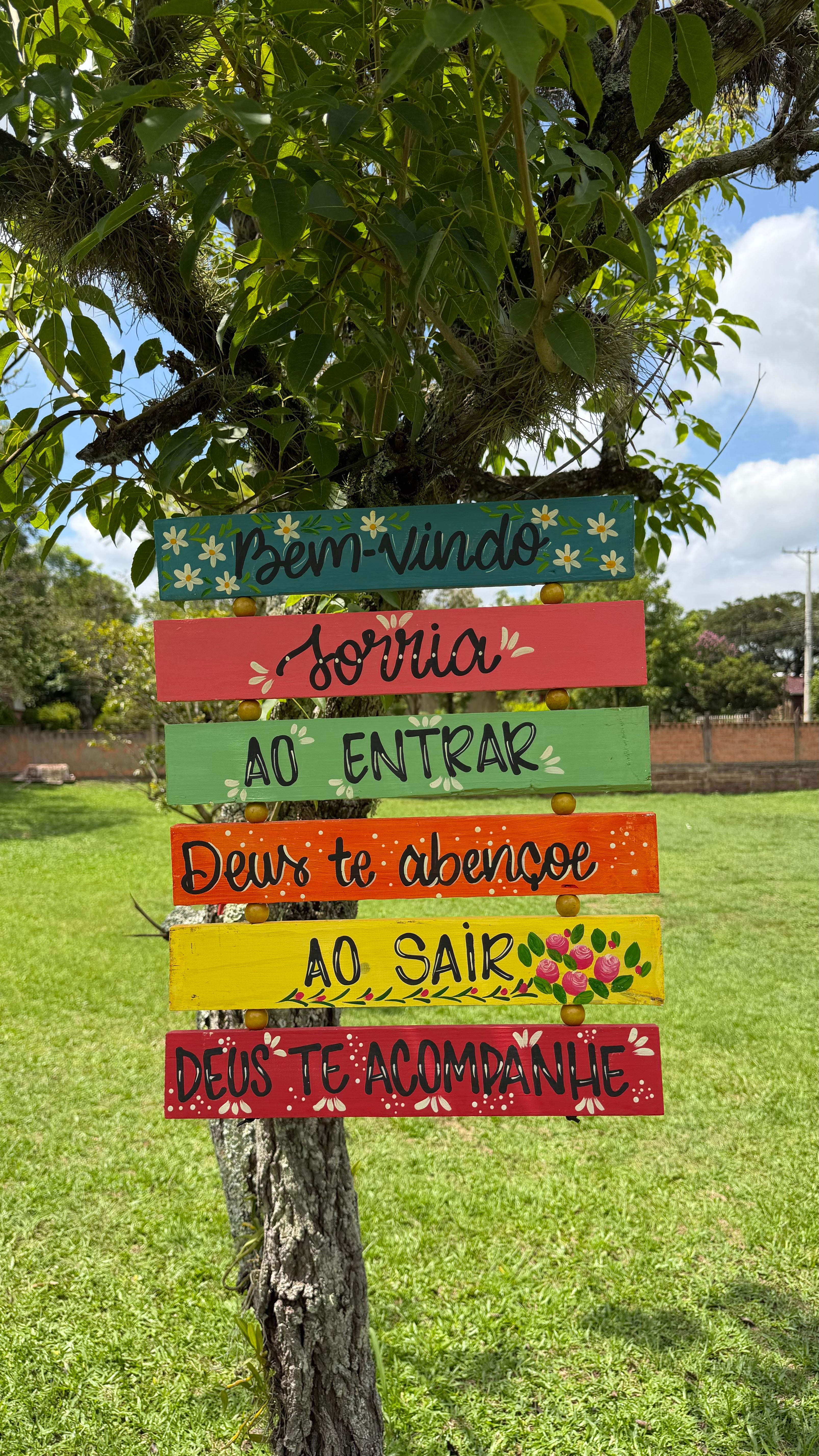 Placa Bem Vindo Deus te abençoe