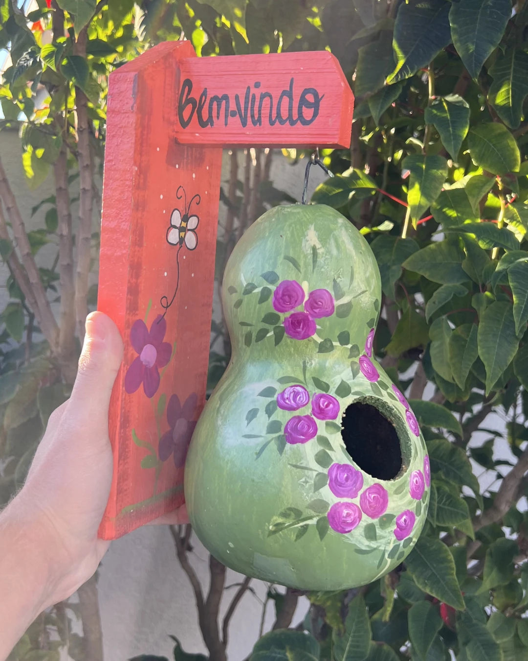 Casinha Decorada em Cabaça - Bem-Vindo