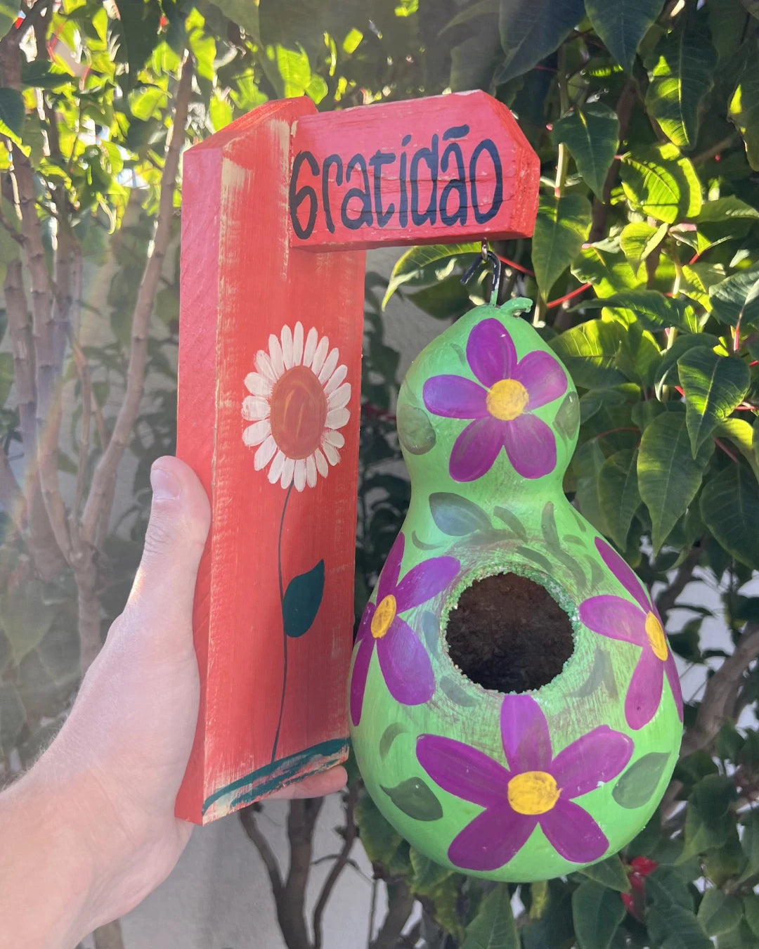 Casinha Decorada em Cabaça - GRATIDÃO