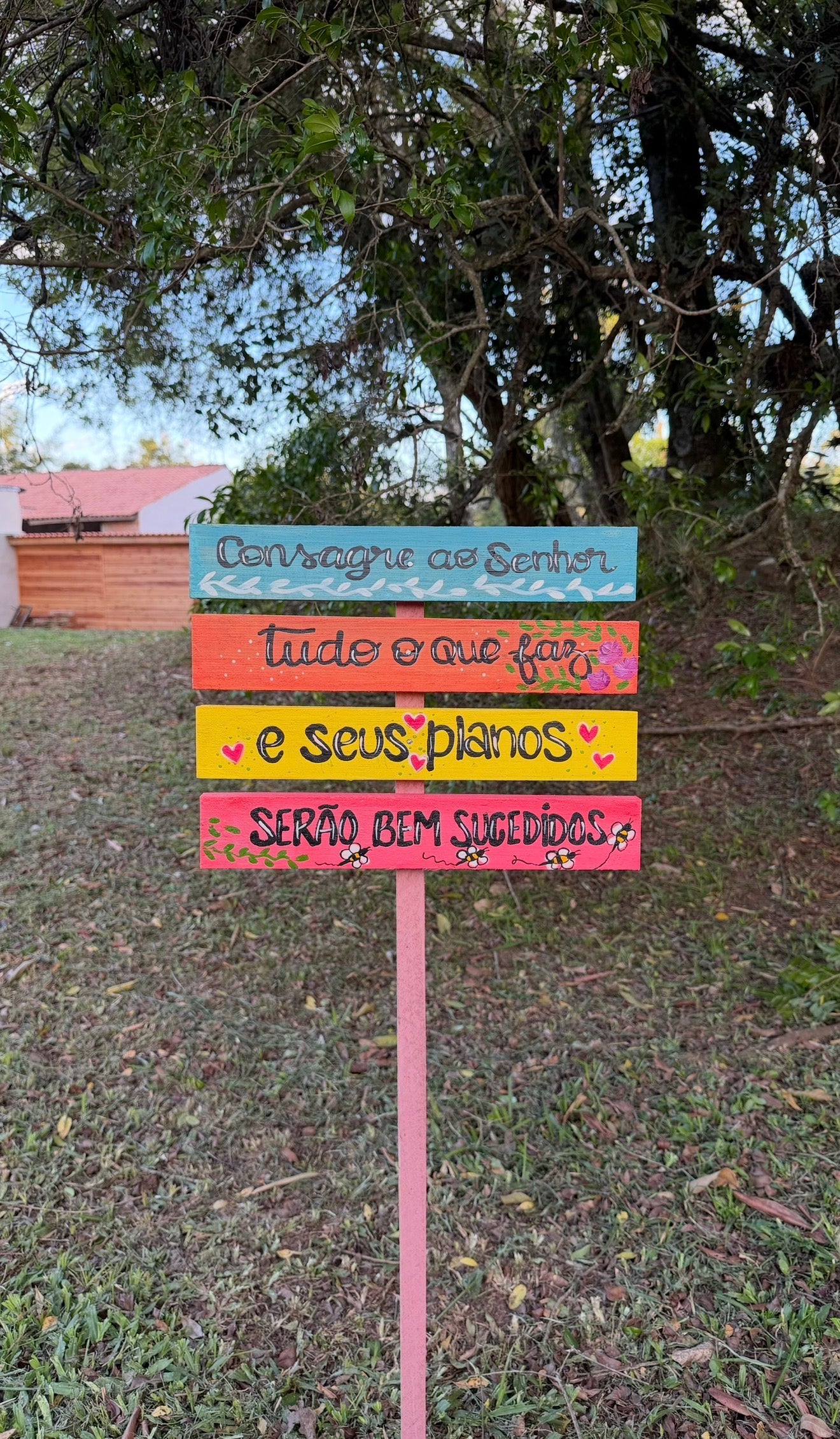 Placa decorada jardim Consagre ao senhor