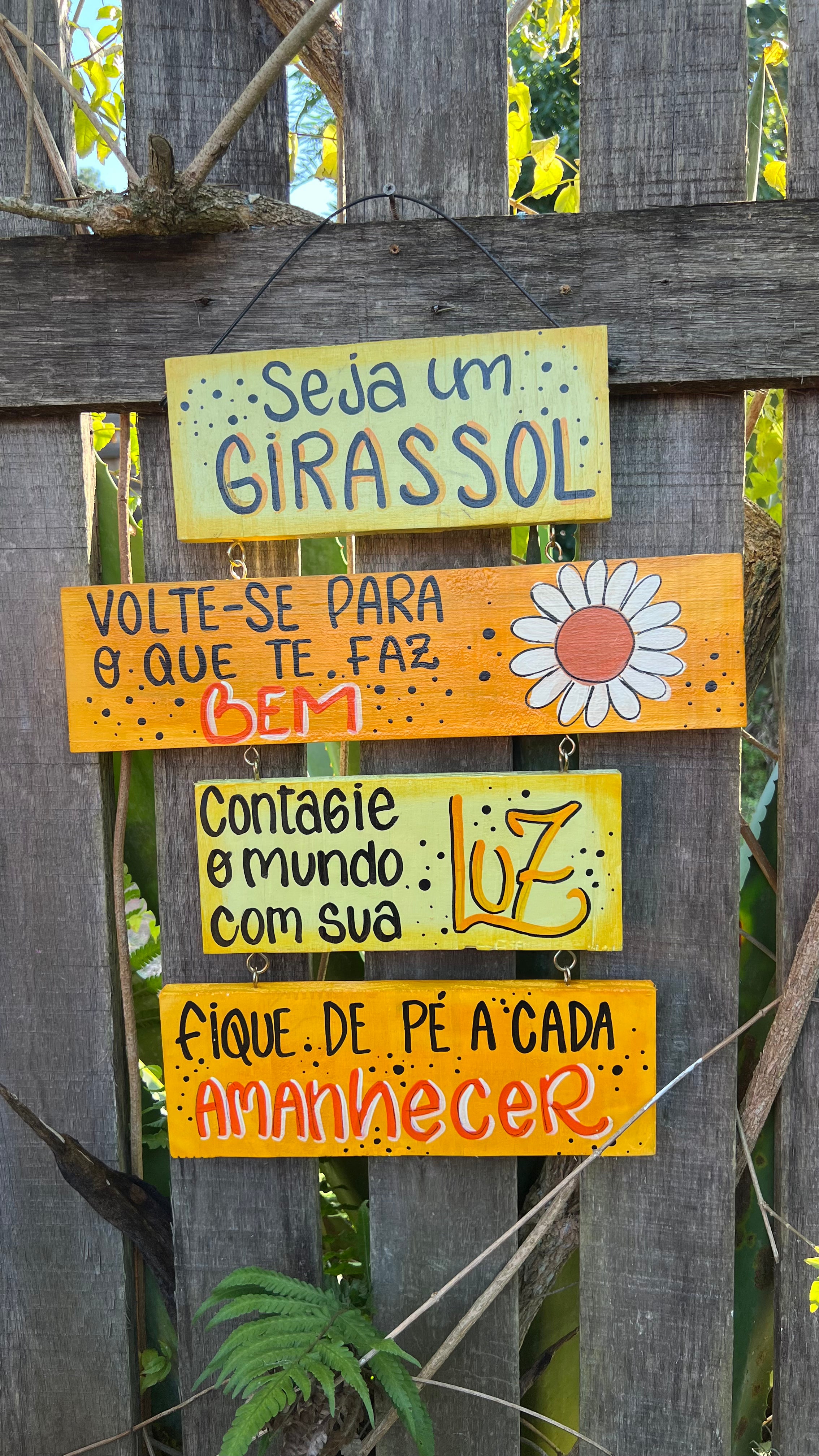 Placa decorada Girassol