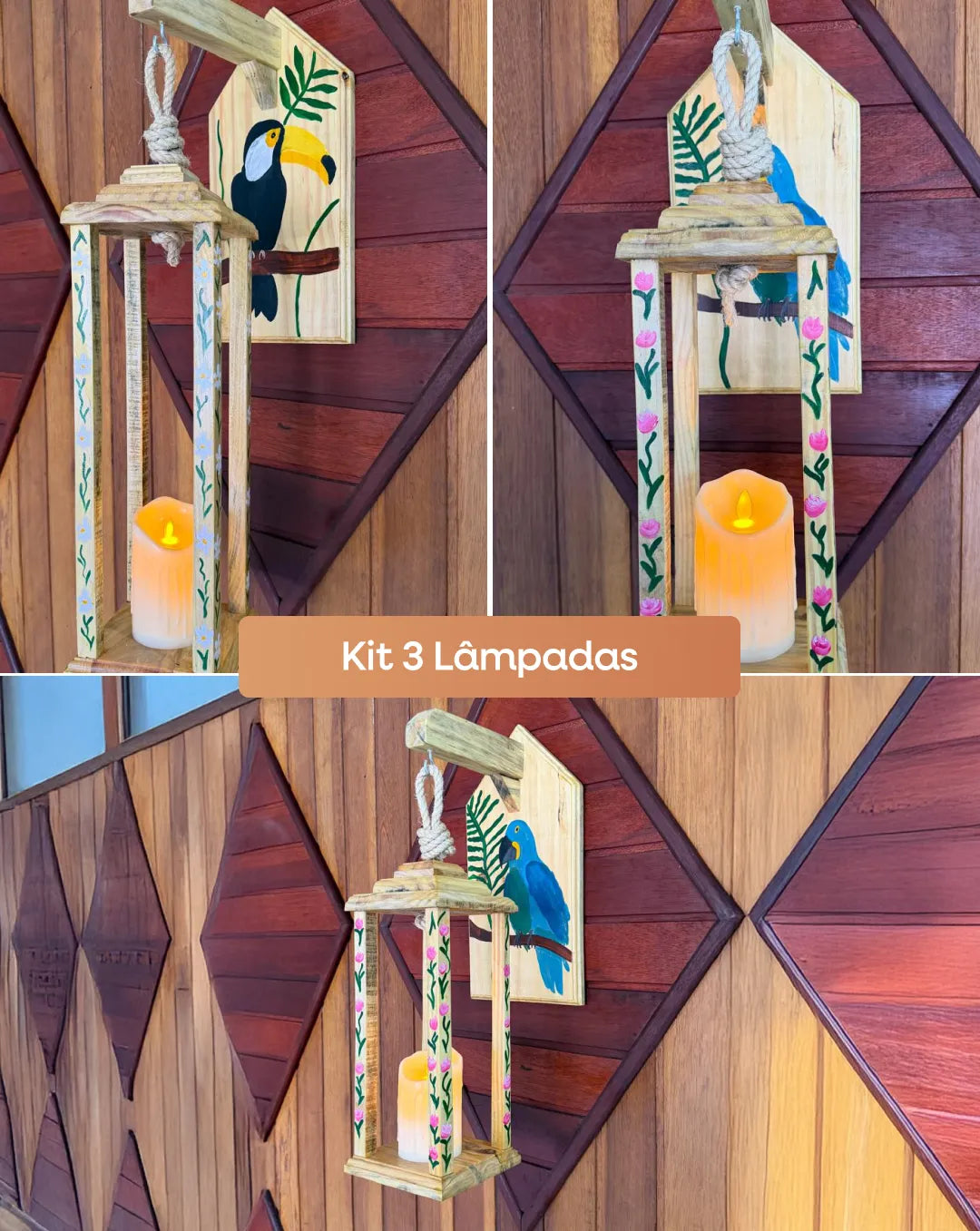 KIT 3 LÂMPADAS MARROQUINAS