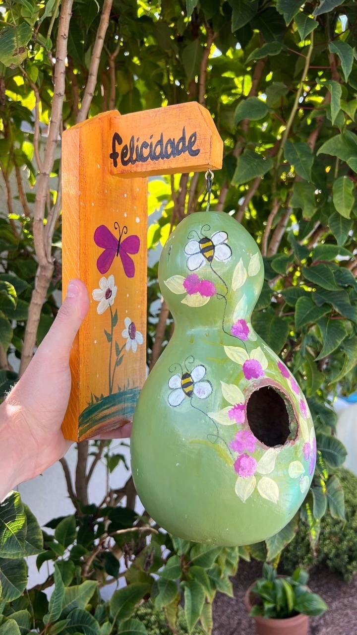 Casinha Decorada em Cabaça - Felicidade