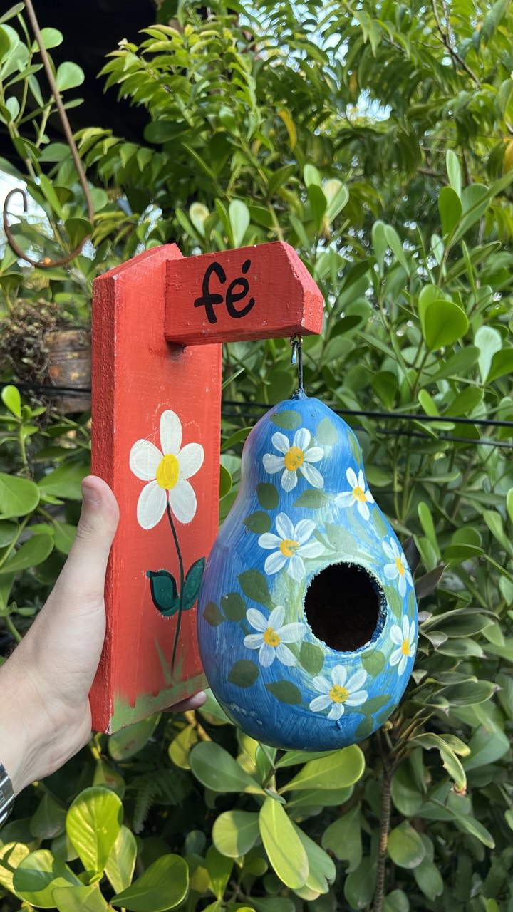 Kit com 10 Casinhas Decorada em Cabaça