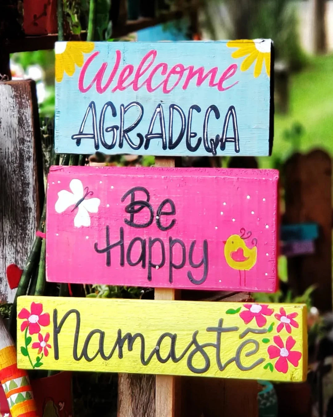 Placa - Welcome Be Happy Namastê