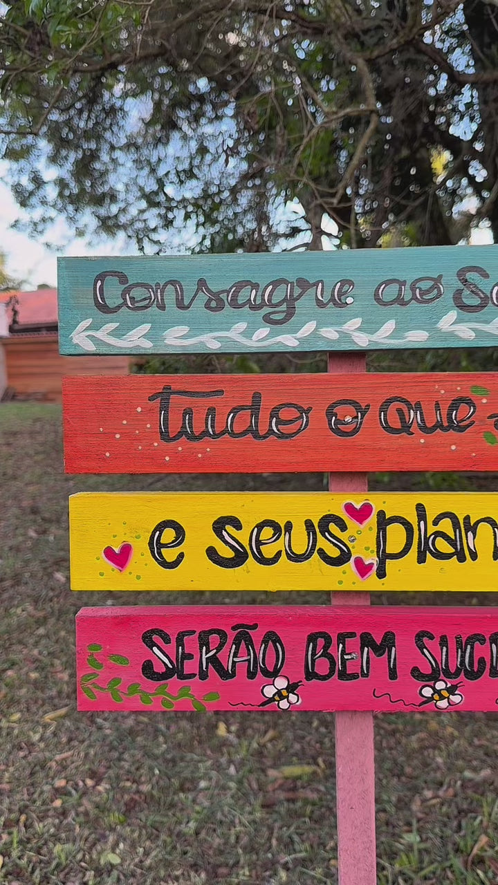 Placa decorada jardim Consagre ao senhor
